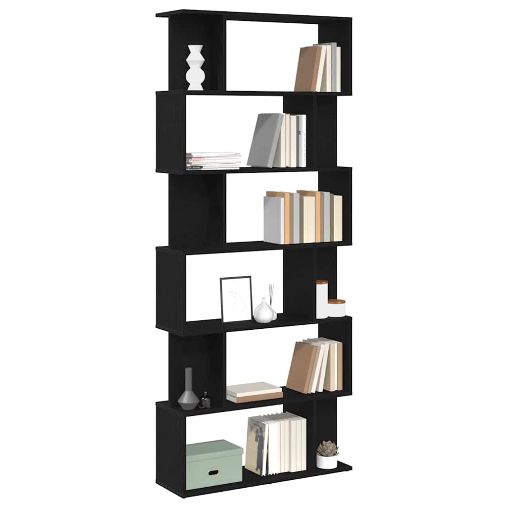 Bookcase Black Oak 80x24x190.5 cm Engineered Wood